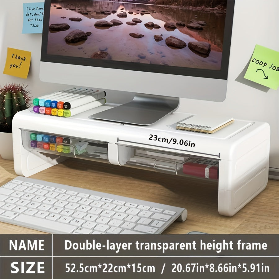 Monitor Stand Riser Desktop Computer Heightening Frame Office Storage Box