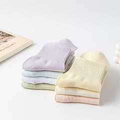 7 Pairs Solid Comfy Breathable Women's Socks Stockings & Hosiery