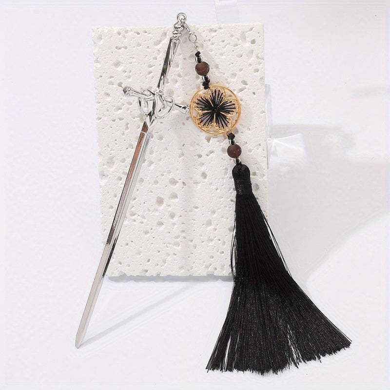 Ancient Sword Shape Hairpin Vintage Hair Stick Tassel Hair Accessories