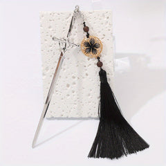 Ancient Sword Shape Hairpin Vintage Hair Stick Tassel Hair Accessories