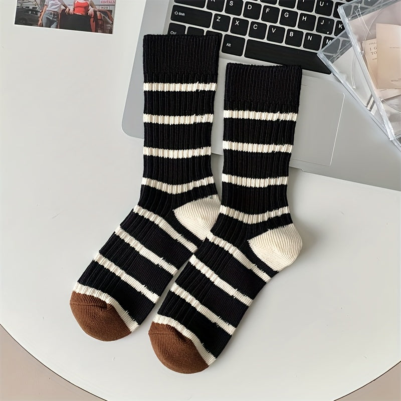 Colorblock Striped Socks Mid Tube Women's Stockings