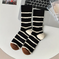 Colorblock Striped Socks Mid Tube Women's Stockings