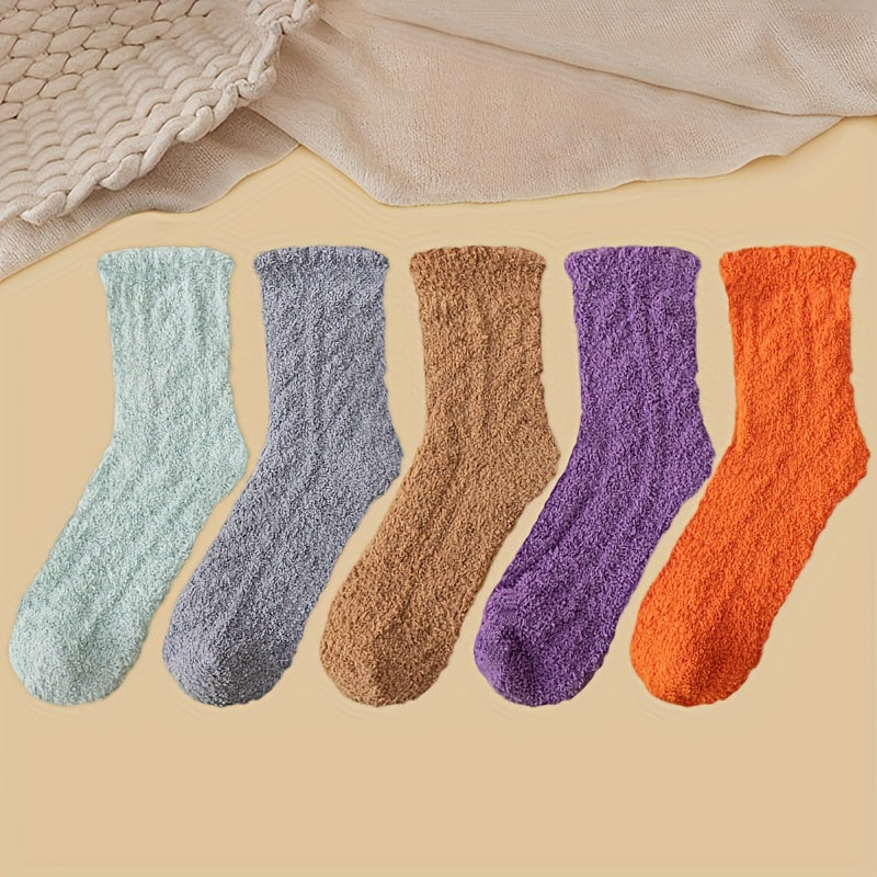 10 Pairs Fuzzy Mid Tube Socks Women's Stockings