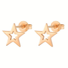 Stainless Steel Geometric Star Stud Earrings Small Earrings
