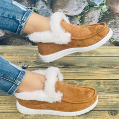Women's Snow Boots Flat Plush Lined Winter Shoes