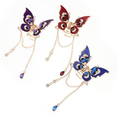Butterfly Rhinestone Tassel Hair Claw Clip Vintage Grip Hair Jaw Clip