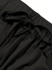  Casual Pants Women's Plus Solid Elastic Drawstring High Rise Trousers