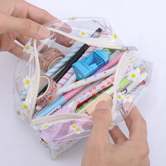 Flower Clear Pencil Case Box Organizer for School Supplies