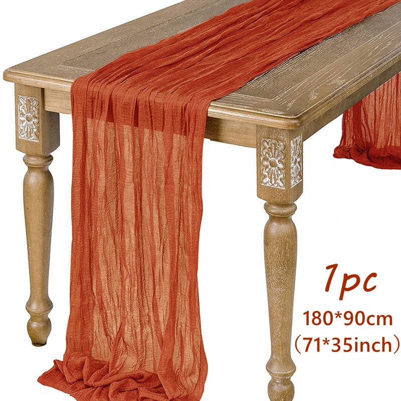 Table Runner Plastic Polyester Tablecloth Wedding Banquet Restaurant Table Cover