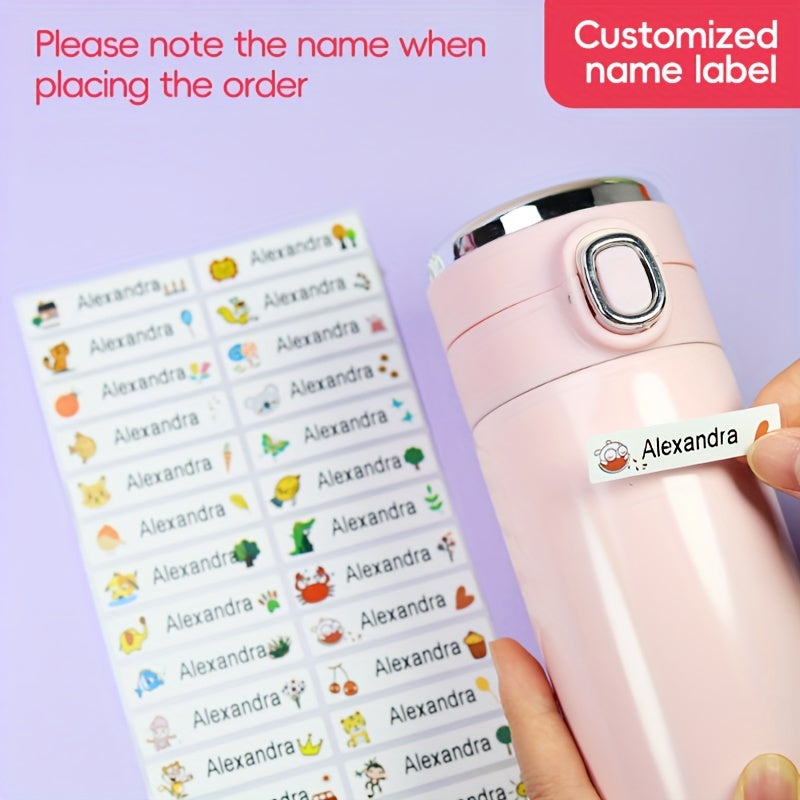 Transparent Custom Name Sticker Waterproof Label Children School Stationery