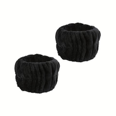 2pcs Plush Wristband Wash Face Spa Make Up Wrist Band Plush Elastic Bundle