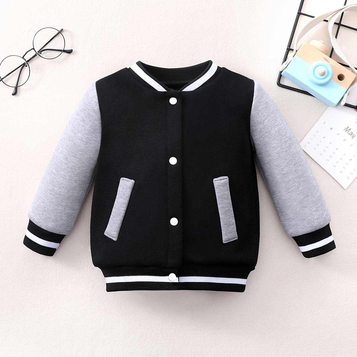 Baby Stand Collar Baseball Jacket Sweatshirt Coat