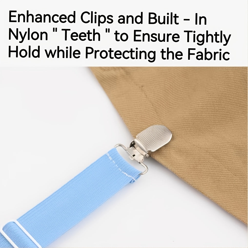 4pcs Bed Sheet Holder Straps Fitted Sheet Straps 7-17in