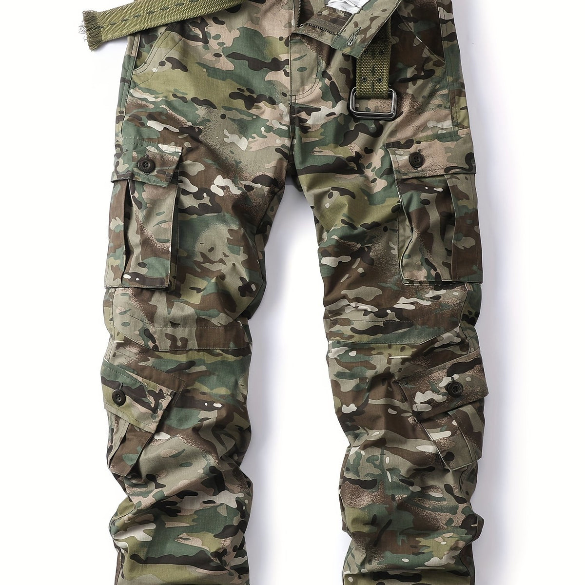 Men's Camo Cargo Pants Loose Fit Outdoor Work Hiking Fishing Angling