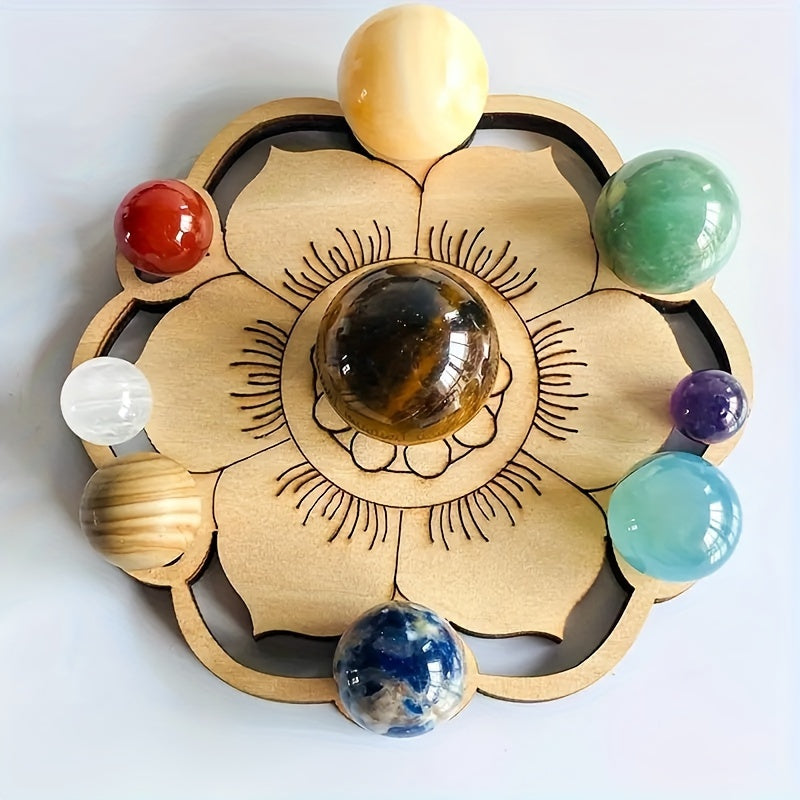 Natural Crystal Gemstones Nine Planets Solar System Ornaments