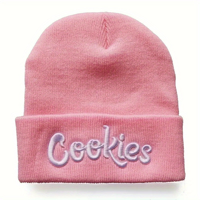 Letter Embroidery Cotton Beanie Solid Knit Hat Hip Hop Unisex Couple Skull Hats