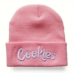 Letter Embroidery Cotton Beanie Solid Knit Hat Hip Hop Unisex Couple Skull Hats