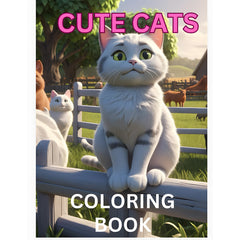 Deluxe Cat Coloring Book - 22 Pages Thickened Paper