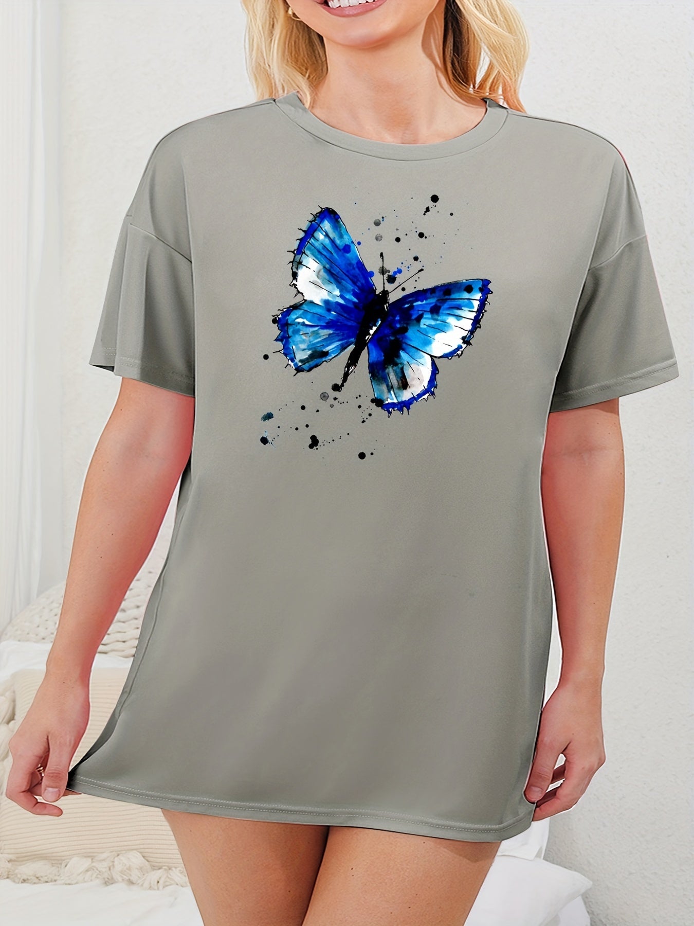  Tie Dye Butterfly Print Lounge Dress