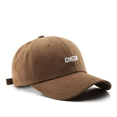CHCUK Embroidery Cotton Baseball Cap Unisex Solid Block Couple Sun Hat