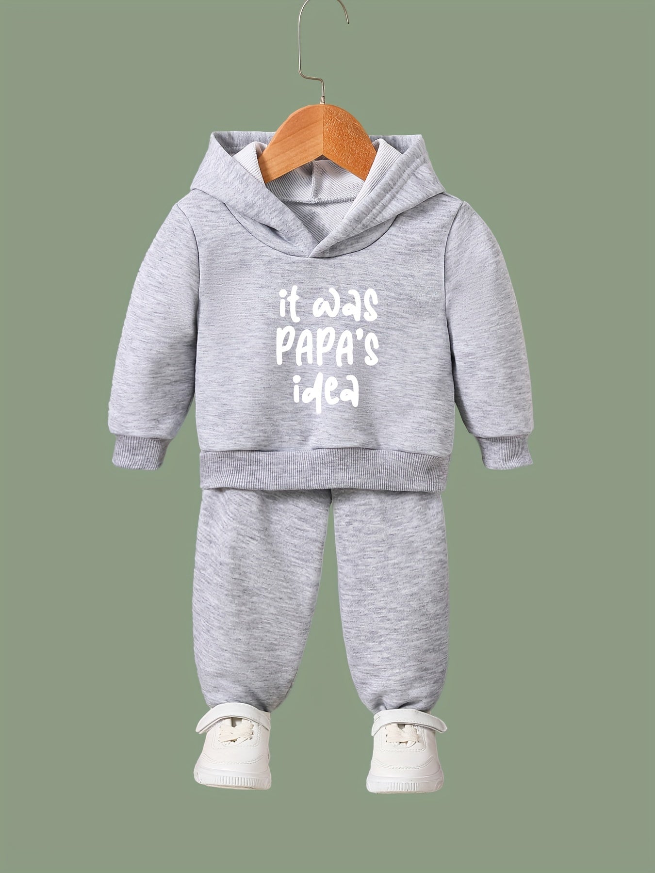 Papa's Idea Pattern Long Sleeve Hooded Sweatshirt Girls Comfy Hoodies