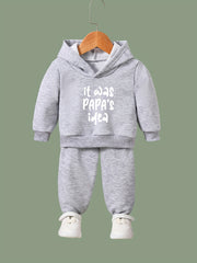 Papa's Idea Pattern Long Sleeve Hooded Sweatshirt Girls Comfy Hoodies