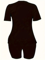 Women's Plus Size Cross Letter Print Lounge Set