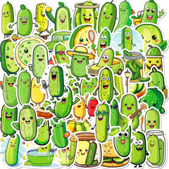 51pcs Pickle Stickers Waterproof for Bottles Laptops Phones