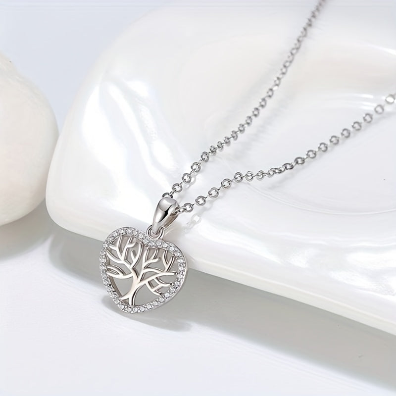 Heart Tree Pendant Necklace With Meaningful Message Card