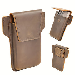 Men's Leather Waist Bag Mobile Phone Bag