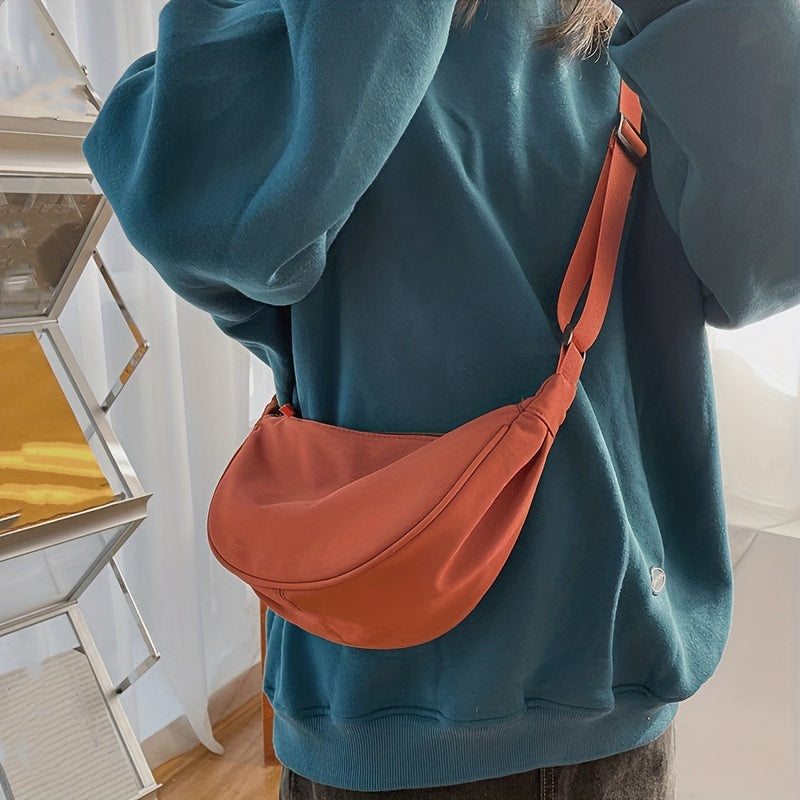 Half Moon Nylon Ladies Belt Bag Solid Crossbody Work Study