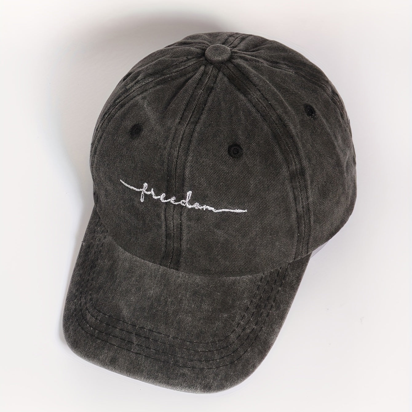 Freedom Embroidery Unisex Baseball Cap Gray Dad Hat Adjustable Sun Hats