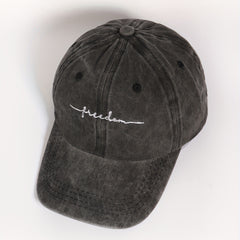 Freedom Embroidery Unisex Baseball Cap Gray Dad Hat Adjustable Sun Hats