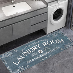 Retro Area Rug English Letter Pattern Carpet