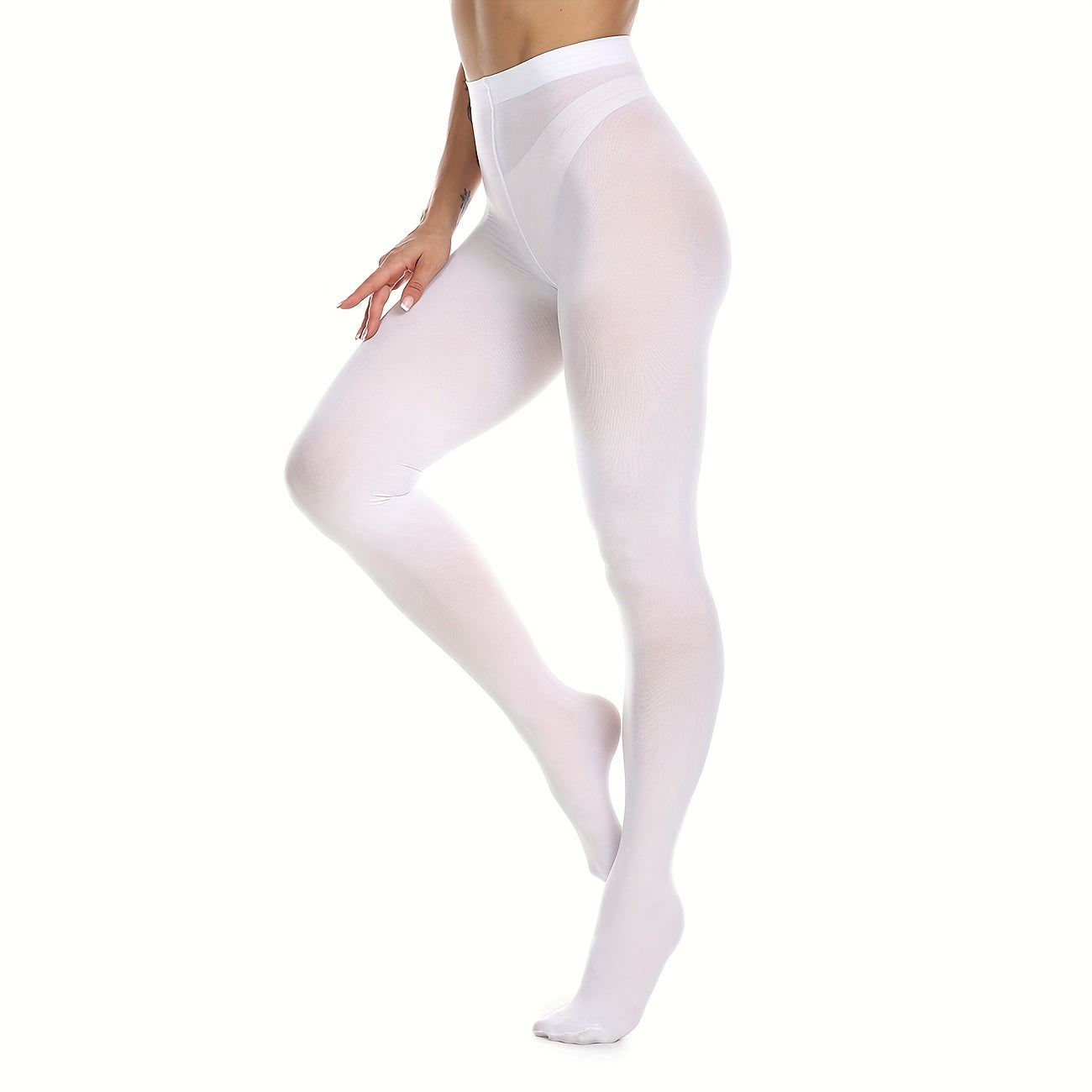 Solid Slim Tights High Waist Elastic Pantyhose Women's Stockings