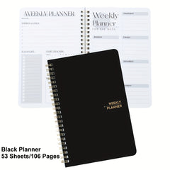Undated Weekly Planner Notebook with Goal To-Do List