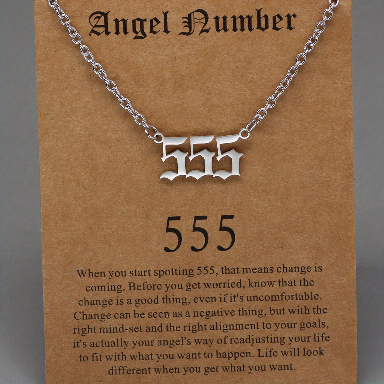 Men's Angel Number Pendant Necklace Stainless Steel Lucky Necklace
