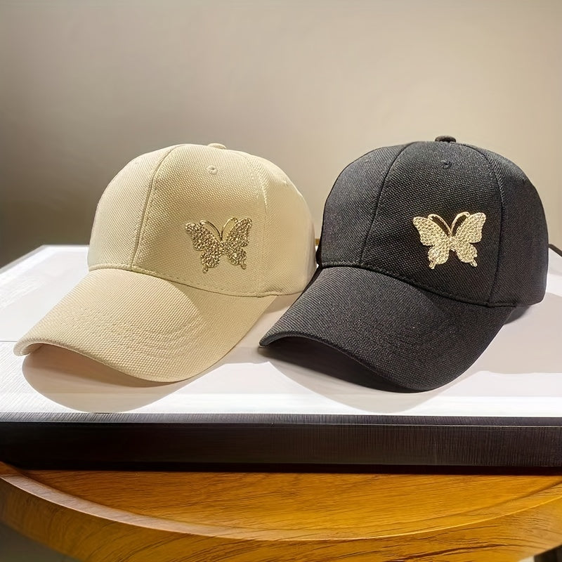 Butterfly Patch Baseball Cap Solid Casual Dad Hats Lightweight