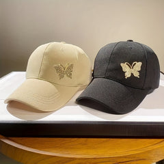 Butterfly Patch Baseball Cap Solid Casual Dad Hats Lightweight