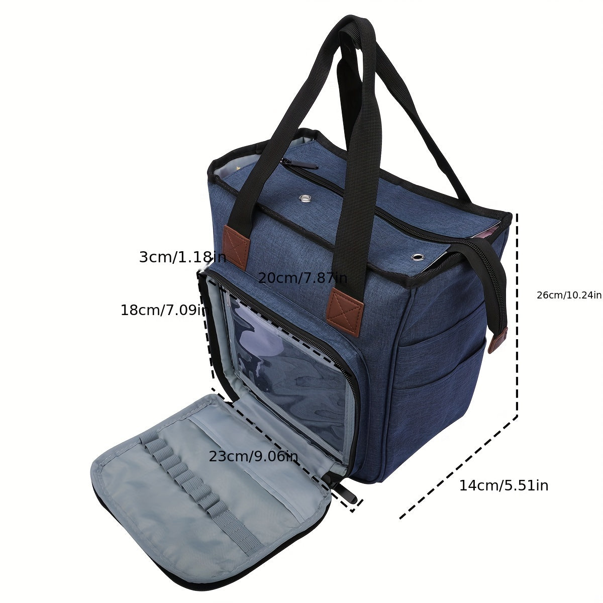 Knitting Bag Crochet Storage Tote Bag Leaves Multifunctional Wool Storage Bag