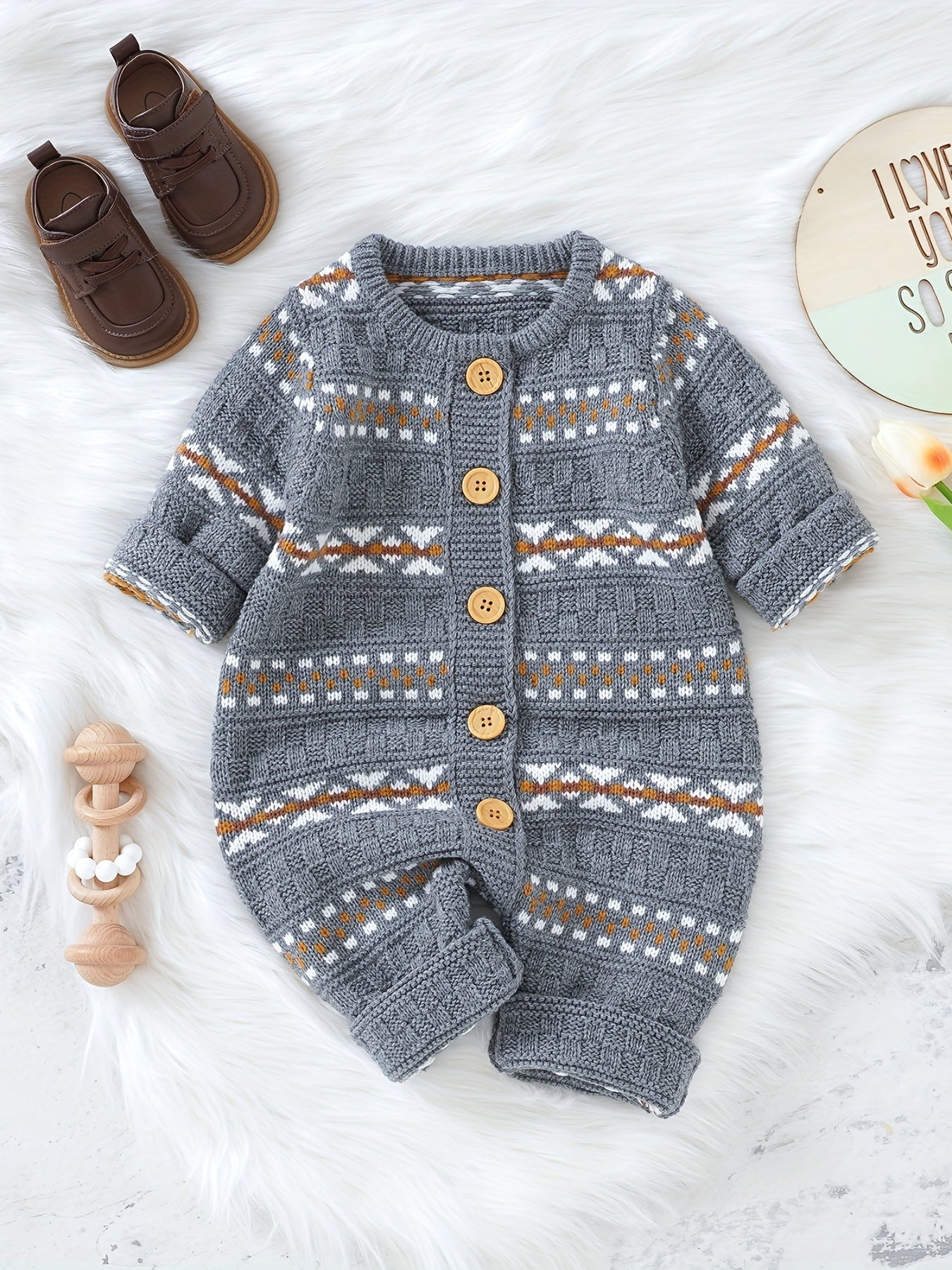 Infant Knitted Sweater Jumpsuit