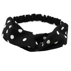 Polka Dotted Twisted Fabric Headband Boho Hair Scarf 1pc