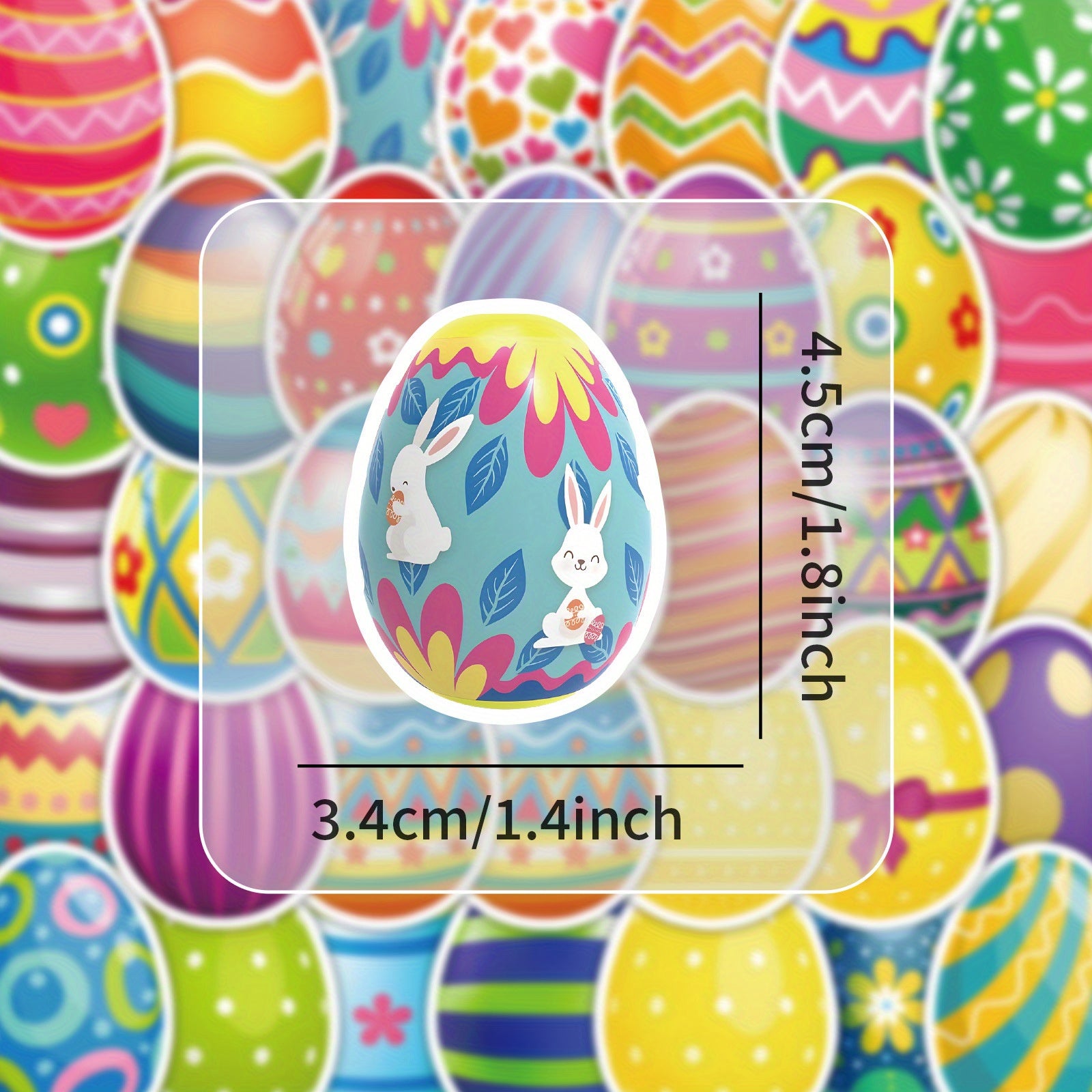 54pcs Easter Vinyl Stickers Reusable Waterproof Decals for Party Decor