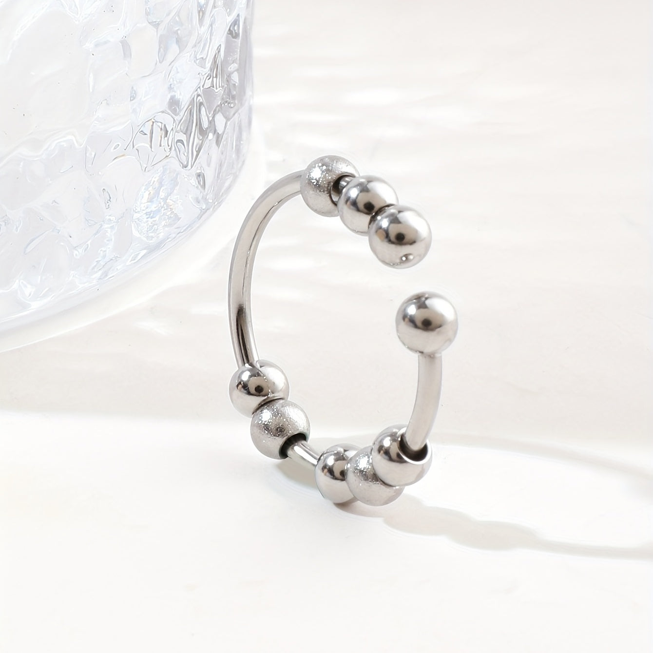 Stainless Steel Rotating Anxiety Relief Ring Adjustable Size