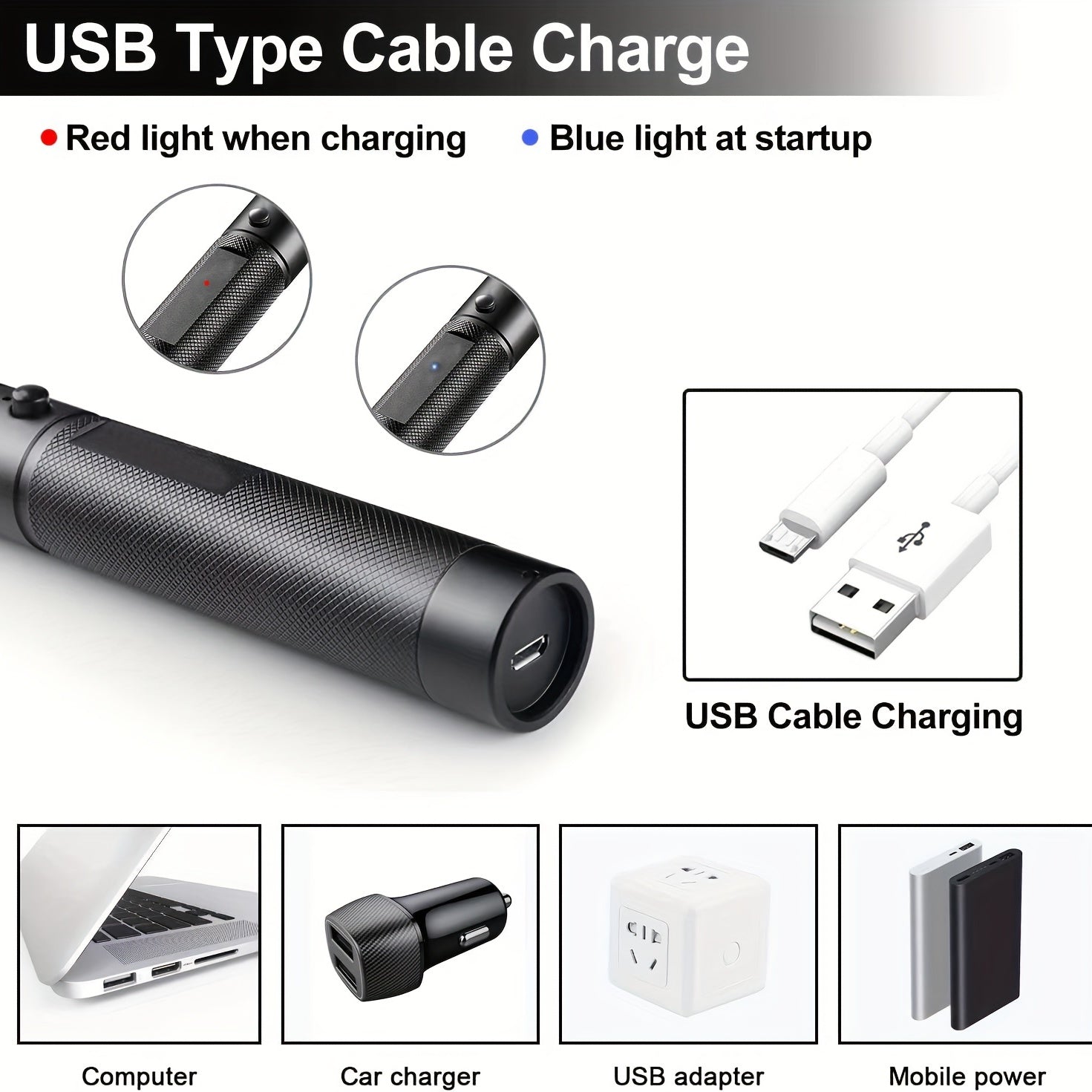 High Power Green Laser Pointer USB Charging Perfect for Night Walking