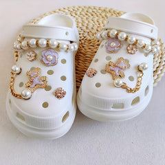 Purple Teddy Bear Shoe Decoration Set