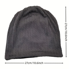 Ribbed Knitted Beanie Turban Cap Solid Elastic Skull Cap Lightweight Chemo Hats