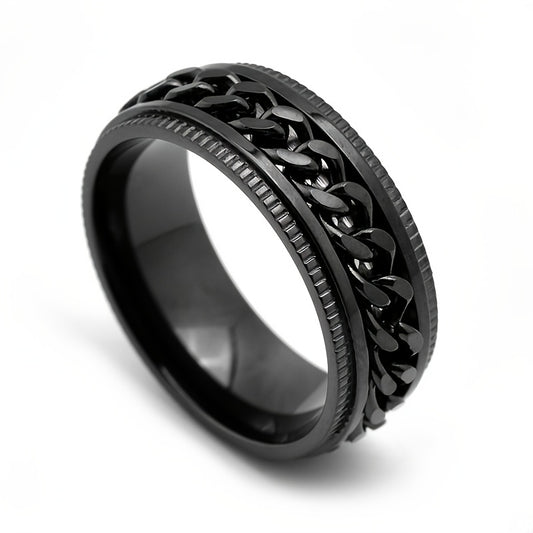 Men's Stainless Steel Rotatable Chain Ring