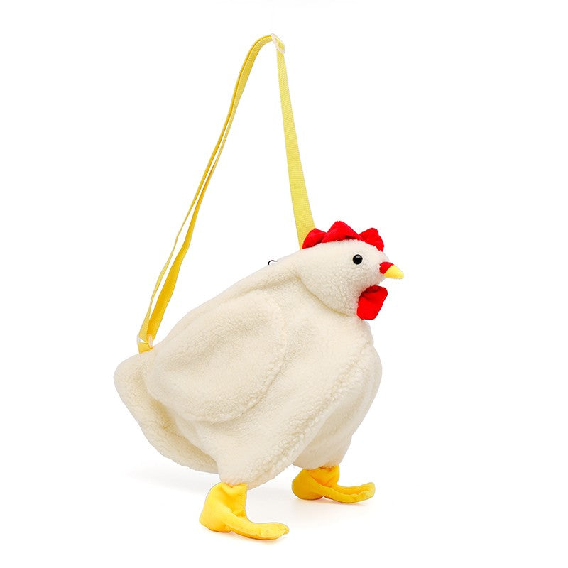 Fuzzy Chicken Crossbody Bag Cartoon Animal Doll Shoulder Bag