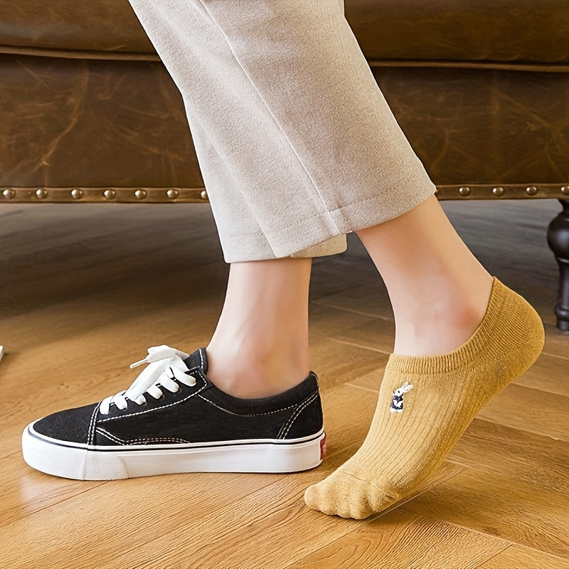 10 Pairs Cartoon Embroidery Low Cut Ankle Socks Women's Stockings